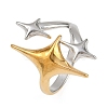Adjustable 304 Stainless Steel Cuff Rings for Women RJEW-B135-01GP-11-2