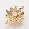 Brass Micro Pave Cubic Zirconia Links ZIRC-K061-57-2