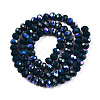Electroplate Opaque Solid Color Glass Beads Strands EGLA-A044-P6mm-L16-3