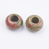 Natural Unakite European Beads X-G-K216-03B-2