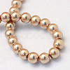 Baking Paint Pearlized Glass Pearl Round Bead Strands HY-Q330-8mm-11-4