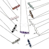 Natural & Synthetic Mixed Stone Faceted Pointed Bullet Wire Wrapped with Star Pendant Brass Cable Chain Necklaces NJEW-P351-01P-2