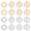 Unicraftale 80Pcs 4 Style Long-Lasting Plated Brass Filigree Charms KK-UN0001-92-1