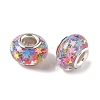 Transparent Resin Rondelle European Beads RESI-S023-07-2
