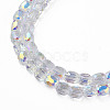 Electroplate Transparent Glass Beads Strands EGLA-N002-32-C03-3