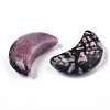 Moon Shape Natural Rhodonite Healing Crystal Pocket Palm Stones G-T132-001F-2