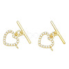 Brass Micro Pave Clear Cubic Zirconia Toggle Clasps KK-N259-03-3