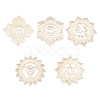1 Set DIY Unfinished Bohemian Meditation Energy Symbol Wood Pendant Decoration Kits DIY-CA0005-60-1
