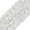 Opaque Solid Color Electroplate Glass Beads Strands EGLA-N013-P6mm-B02-1