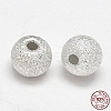 Round 925 Sterling Silver Textured Beads STER-F012-23D-2