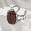 Oval Natural Carnelian Finger Rings RJEW-M062-02P-04-5