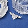 Brass Micro Pave Clear Cubic Zirconia Brooch Findings JEWB-YW0001-02P-2