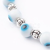 Handmade Round Evil Eye Lampwork Beaded Stretch Bracelets BJEW-JB05974-03-2