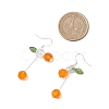Glass Beads Cherry Dangle Earrings EJEW-JE06640-01-4