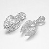 Filigree Leaf Rack Plating Brass Pendant Pinch Bails X-KK-L102-16S-2