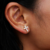 Elegant Cross Brass Stud Earrings XC2050-4