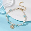 Brass Charm Bracelets BJEW-JB13792-1