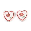 Floral Printed Porcelain Beads PORC-A033-01A-1