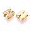 Brass Micro Pave Clear Cubic Zirconia Beads KK-T071-17G-H-2