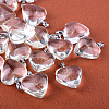 Heart Alloy Glass Pendants X-GLAA-Q049-20mm-01P-1