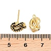 knot Brass Micro Pave Cubic Zirconia Stud Earrings EJEW-C174-01G-6