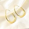 Teardrop Brass Dangle Earrings EJEW-R018-01G-3