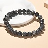 Natural Larvikite Bead Stretch Bracelets BJEW-K212-B-046-1