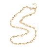PVD Vacuum Plating 304 Stainless Steel Coffee Bean Chain Necklaces NJEW-O123-01G-1