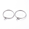 316 Surgical Stainless Steel Hoop Earring Findings STAS-J025-01A-P-2