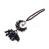 Natural Mixed Stone Moon with Chips Tassel Pendant Decorations G-L524-07R-B-3