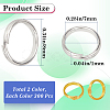 600Pcs 2 Colors Brass Split Rings KK-SP0001-82B-2