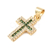 Brass Micro Pave Cubic Zirconia Pendants CU-CJC290F-01D-G-RS-2