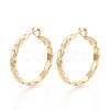 Oval Brass Hoop Earrings EJEW-T047-97G-1