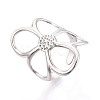 Adjustable 304 Stainless Steel Cuff Rings for Women RJEW-N052-22P-1
