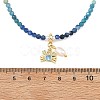 Gradient Color Brass Pave Cubic Zirconia Ocean Crab and Natural Pearl Pendant Natural Apatite & Kyanite & Amazonite Faceted Round Beaded Necklaces for Women NJEW-JN06241-4