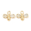 Brass Micro Pave Clear Cubic Zirconia Charms KK-G447-07G-2