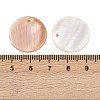 Dyed Natural Flat Round Shell Pendant SHEL-P003-06A-4