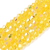 AB Color Plated Transparent Glass Beads Strands GLAA-G127-01M-1