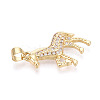 Brass Micro Pave Clear Cubic Zirconia Pendants KK-T080-11G-2
