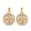 Brass Micro Pave Clear Cubic Zirconia Pendants ZIRC-Z005-05-1