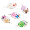 5Pcs Transparent Glass Pendants GLAA-TA0002-84-2