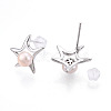 Star Brass Natural Pearl Stud Earrings PEAR-N020-05V-4