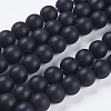 Synthetic Black Stone Bead Strands X-G-R345-10mm-38-1-1