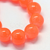 Baking Paint Imitation Jade Glass Round Bead Strands X-DGLA-Q021-6mm-32-2