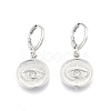 Clear Cubic Zirconia Horse Eye Dangle Leverback Earrings EJEW-N012-104P-2