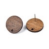 Walnut Wood Stud Earring Findings MAK-N032-043-3