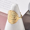 Flat Round 304 Stainless Steel Open Cuff Ring for Women RJEW-M049-01G-02-4