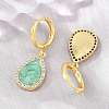Brass Micro Pave Cubic Zirconia Hoop Dangle Earrings KK-CBA8324-11G-04-2