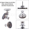 12 Sets 2 Style Iron & Zinc Alloy Button Pins for Jeans BUTT-NB0001-39-3