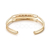 Rack Plating Brass Cubic Zirconia Cuff Bangles for Women BJEW-E071-29G-2